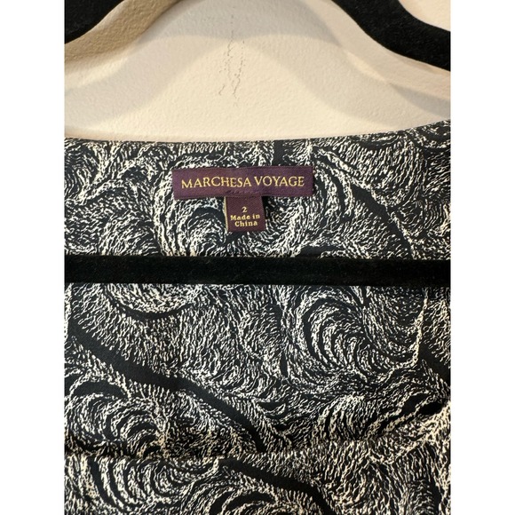 Marchesa Voyage Feather Print Twill Mini Dress Size 2 - Picture 4 of 7